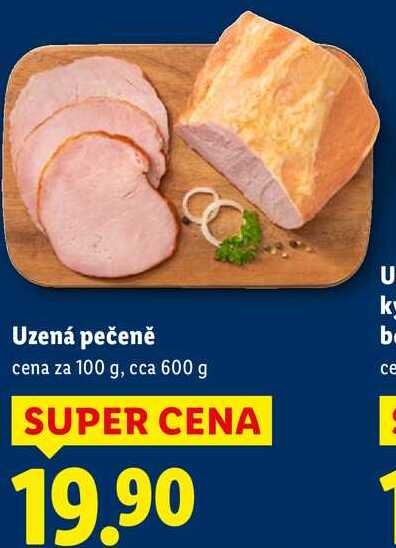Uzená pečeně, cena za 100 g
