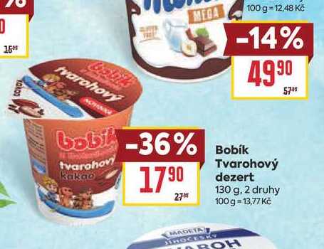 Bobík Tvarohový dezert 130 g