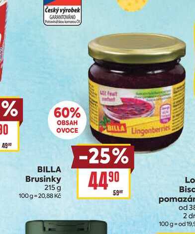 BILLA Brusinky 215 g 
