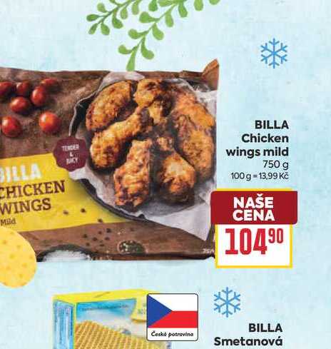 BILLA Chicken wings mild 750 g