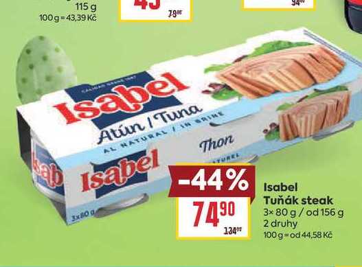 Isabel Tuňák steak 3× 80 g / od 156 g