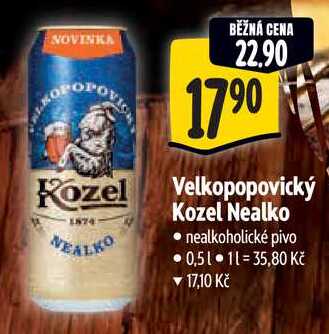 Velkopopovický Kozel Nealko, 0,5 l