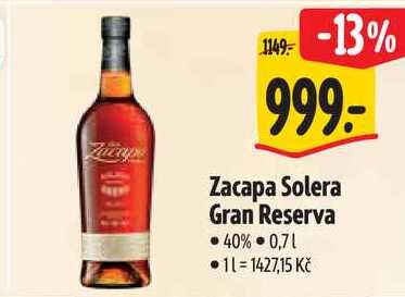 Zacapa Solera Gran Reserva, 0,7 l