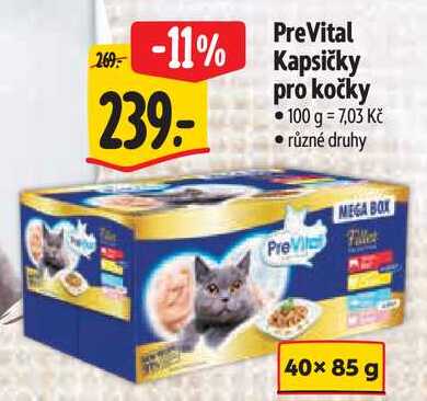 PreVital Kapsičky pro kočky, 40x 85 g