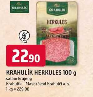 KRAHULÍK HERKULES 100 g salám krájený