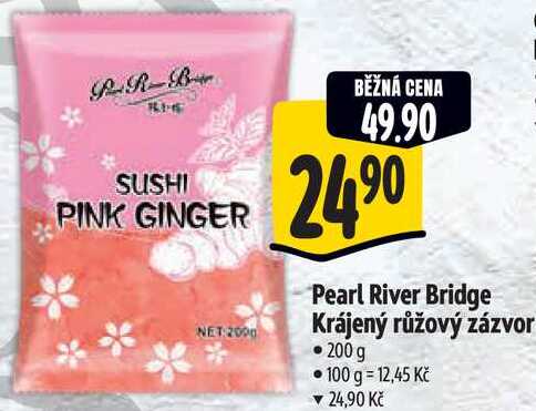 Pearl River Bridge Krájený růžový zázvor, 200 g 