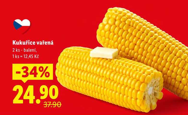 Kukuřice vařená, 2 ks