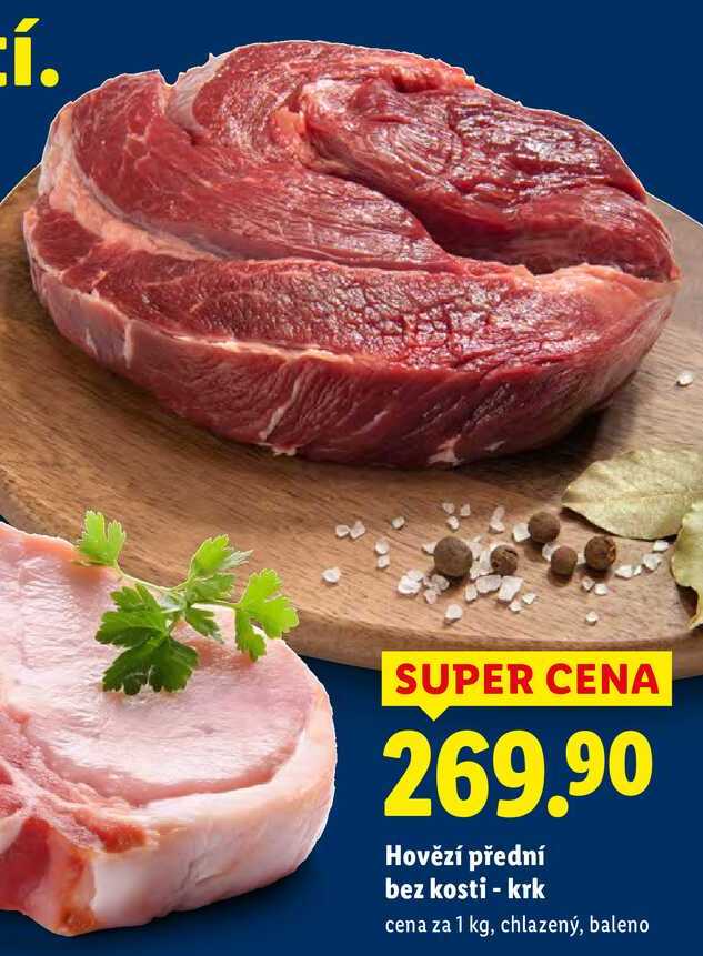 Hovězí přední bez kosti - krk, cena za 1 kg