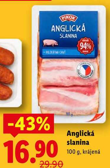 Anglická slanina, 100 g