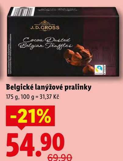Belgické lanýžové pralinky, 175 g
