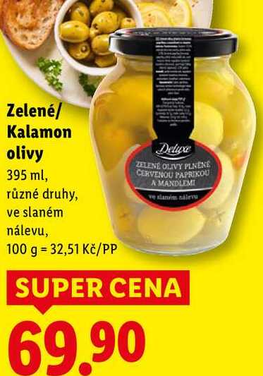 Zelené/Kalamon olivy, 395 ml