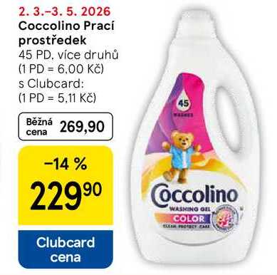 Coccolino Prací prostředek, 45 dávek Tesco