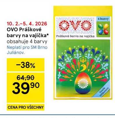 OVO Práškové barvy na vajíčka