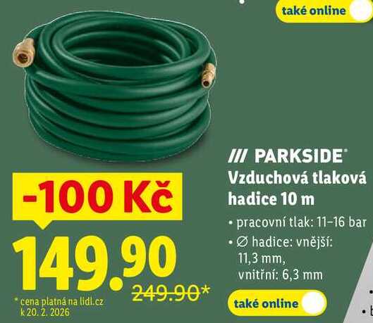 Vzduchová tlaková hadice 10 m 