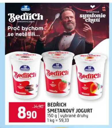 BEDŘICH SMETANOVÝ JOGURT 150 g vybrané druhy