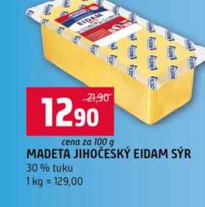 MADETA JIHOČESKÝ EIDAM SÝR 30% tuku 100g