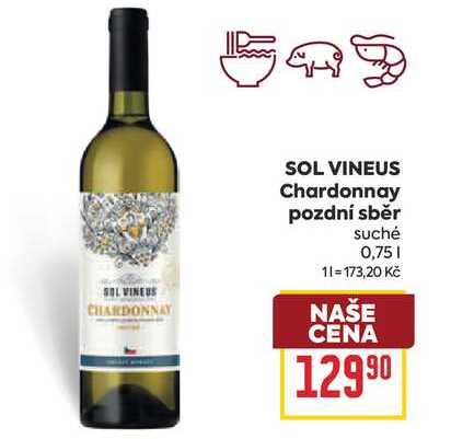 SOL VINEUS Chardonnay pozdní sběr suché 0,75l