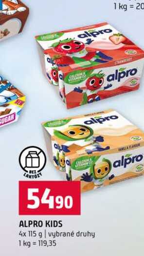 ALPRO KIDS 4x 115 g vybrané druhy 