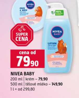 NIVEA BABY 200 ml krém 500 ml tělové mléko 