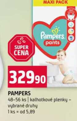 PAMPERS 48-56 ks kalhotkové plenky vybrané druhy