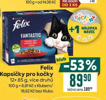 Felix Kapsičky pro kočky 12x 85 g