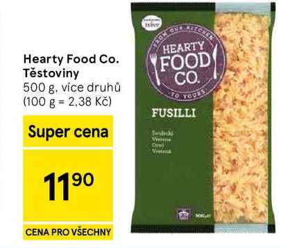 Hearty Food Co. Těstoviny, 500 g