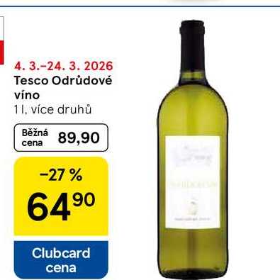 Tesco Odrůdové víno, 1 l
