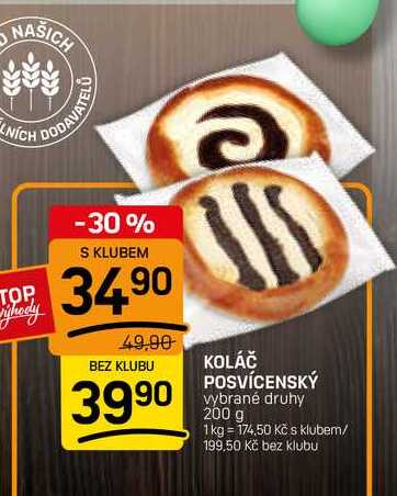 KOLÁČ POSVÍCENSKÝ vybrané druhy 200 g 