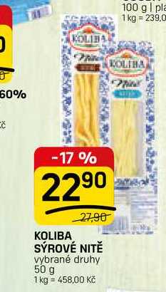 KOLIBA SÝROVÉ NITĚ vybrané druhy 50 g