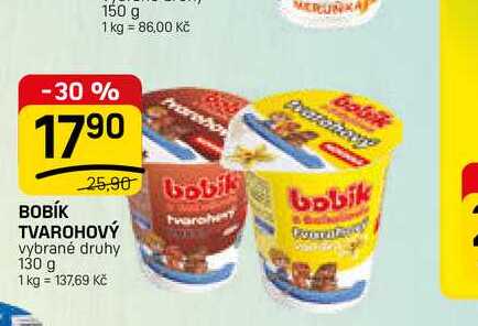 BOBÍK TVAROHOVÝ vybrané druhy 130 g