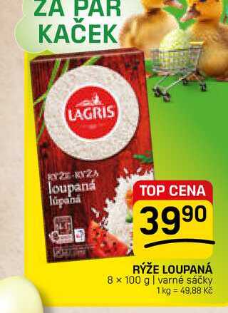 RÝŽE LOUPANÁ 8 x 100 g varné sáčky 