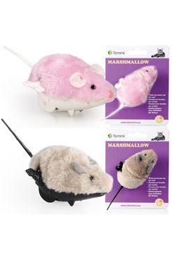 Hračka kočka myška marshmallow na klíček 8cm