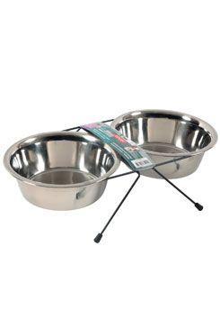 Miska nerez stojan 2 misky pes steel 0,7l Zolux