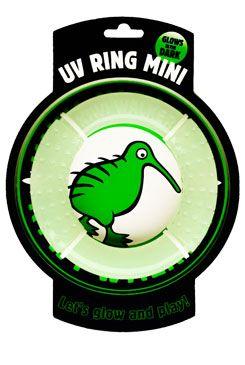 Hračka pes Glow Ring mini plovoucí létající TPR Kiwi
