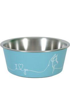 Miska nerez pes Love Dog 400ml modrá Zolux