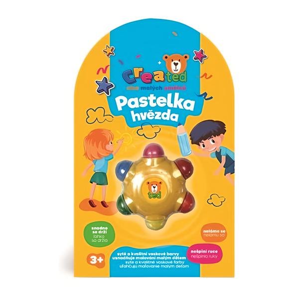Created Vosková pastelka hvězda, 6 barev