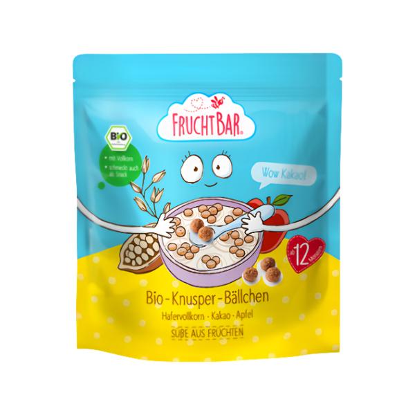Fruchtbar BIO Cereálie kakaové kuličky s jablkem a ovsem