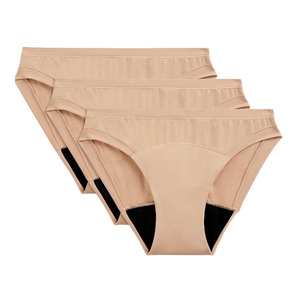 Marks & Spencer Vysoce savé menstruační kalhotky, bikini, 3 ks, barva béžová, velikost 10