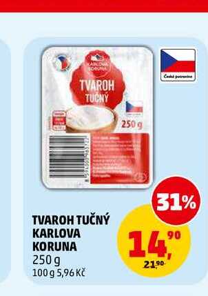 TVAROH TUČNÝ KARLOVA KORUNA, 250 g