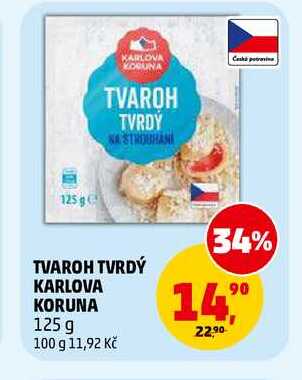 TVAROH TVRDÝ KARLOVA KORUNA, 125 g