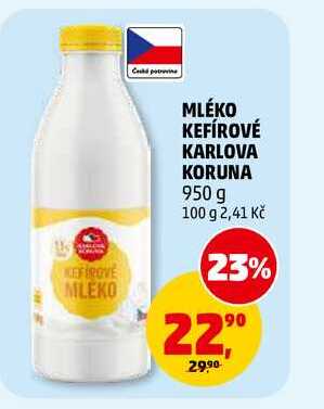 MLÉKO KEFÍROVÉ KARLOVA KORUNA, 950 g