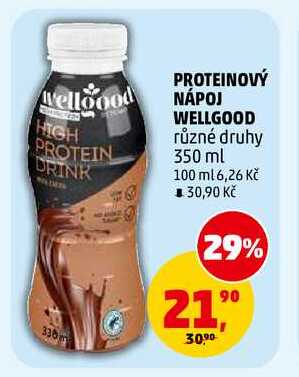 PROTEINOVÝ NÁPOJ WELLGOOD, 350 ml  v akci