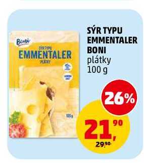 SÝR TYPU EMMENTALER BONI, 100 g