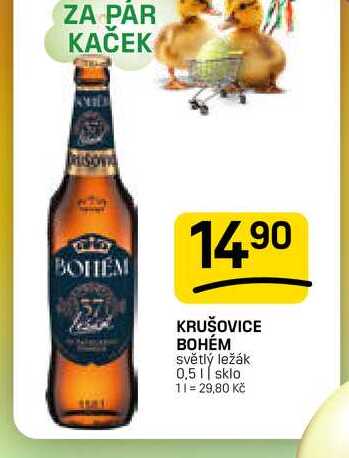 KRUŠOVICE BOHÉM světlý ležák 0,5l