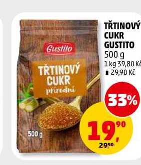 TŘTINOVÝ CUKR GUSTITO, 500 g