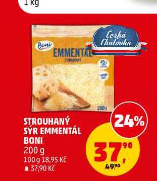 STROUHANÝ SÝR EMMENTÁL BONI, 200 g