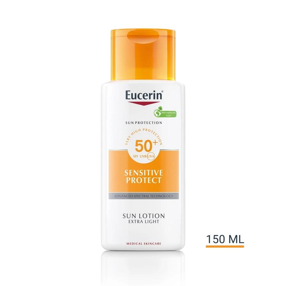 Eucerin Sun Sensitive protect SPF 50+ extra lehké mléko na opalování 150 ml Lékárna LEMON