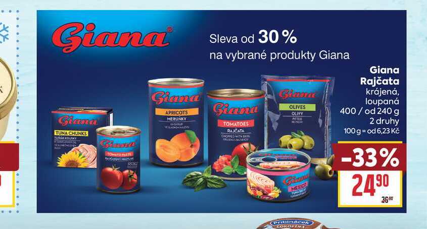 Giana Rajčata krájená, loupaná 400/ od 240 g