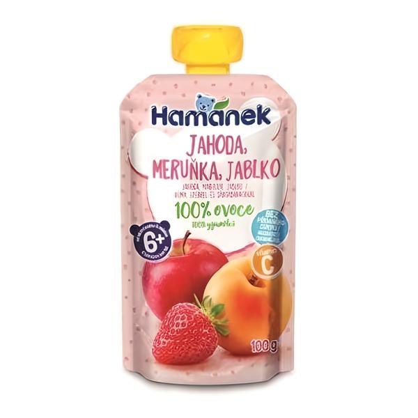 Hamánek 100% ovoce Jahoda, meruňka, jablko