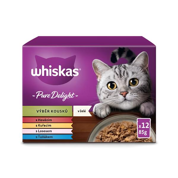 Whiskas Pure Delight kapsičky Výběr kousků v želé pro dospělé kočky 12x85g
